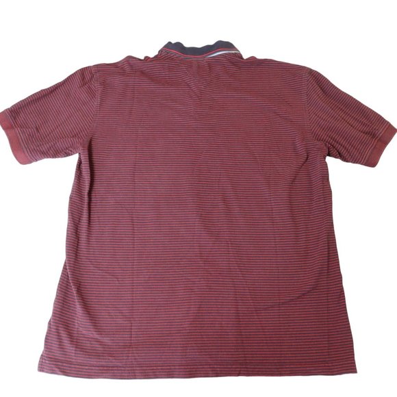 TOMMY HILFIGER Shirt Men's Short Sleeve Striped Collared Polo Blue 2XL - Picture 4 of 11